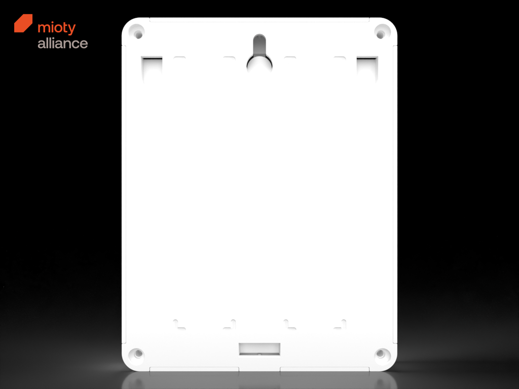 Ultraflacher solarbetriebener mioty® Indoor Temperatur‑ und Luftfeuchtesensor