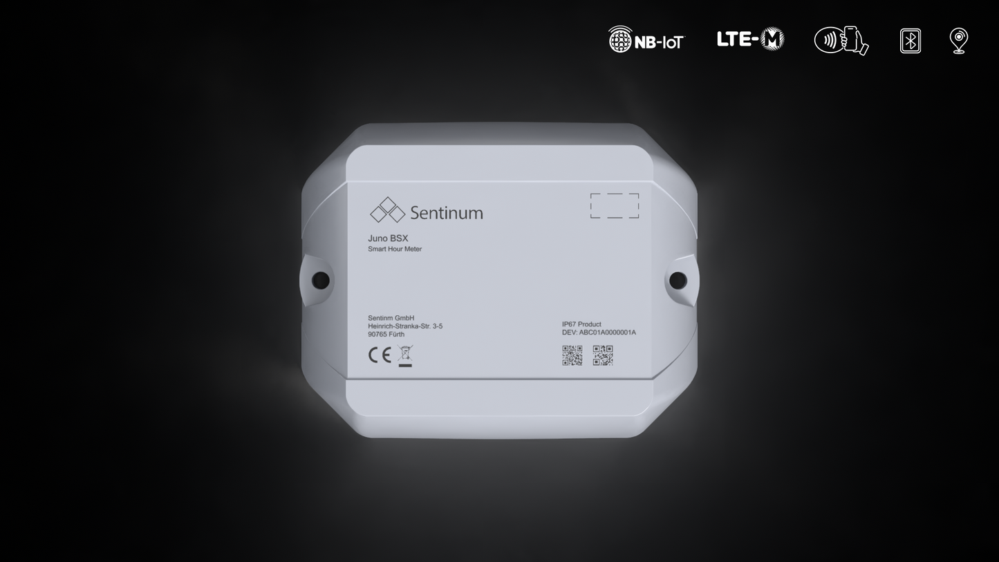 Juno IP69k operating hour counter Betriebsstundenzähler nb-iot, lte-cat-m1 front