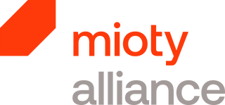 Logo des Kommunikationsstandards mioty. Zu sehen ist das Logo inklusive des "alliance" Schriftzugs. 
