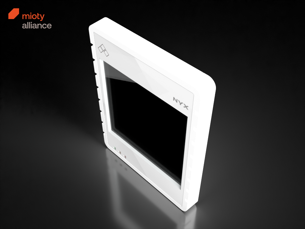 mioty® Indoor Sensor mit LED‑Ampel und akustischem Signal zur Statusanzeige
