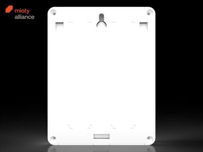 Ultraflacher solarbetriebener mioty® Indoor Temperatur‑ und Luftfeuchtesensor
