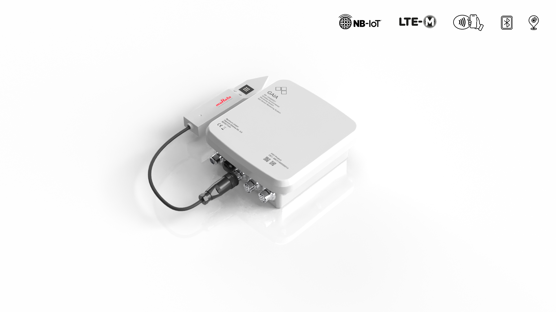 IoT Bodenfeuchtesensor nb-iot mobilfunk, Gaia Anschlussbox und Murata Bodensensor, bodenfeuchte messen