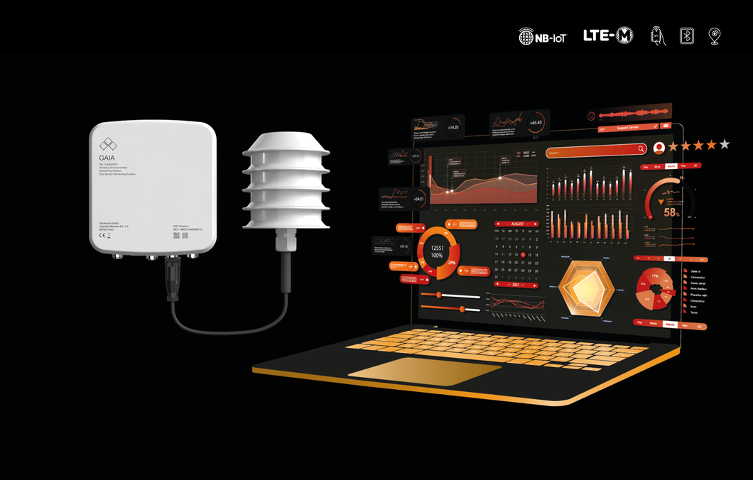 GAIA NB-IoT, LTE-CAT-M1 HQ Wetterstation mit Webapp